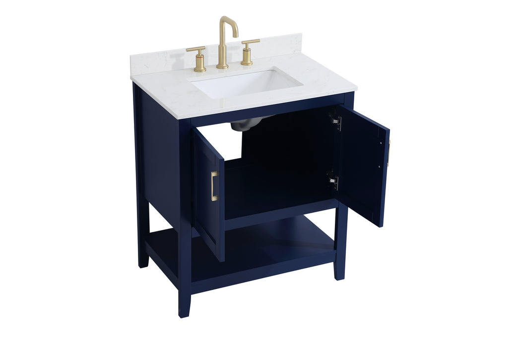 Elegant Lighting VF16030BL-BS Bathroom Vanity Set, Blue