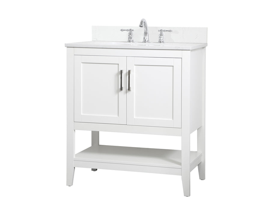 Elegant Lighting VF16030WH-BS Bathroom Vanity Set, White