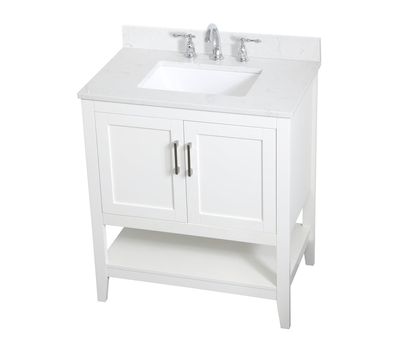 Elegant Lighting VF16030WH-BS Bathroom Vanity Set, White