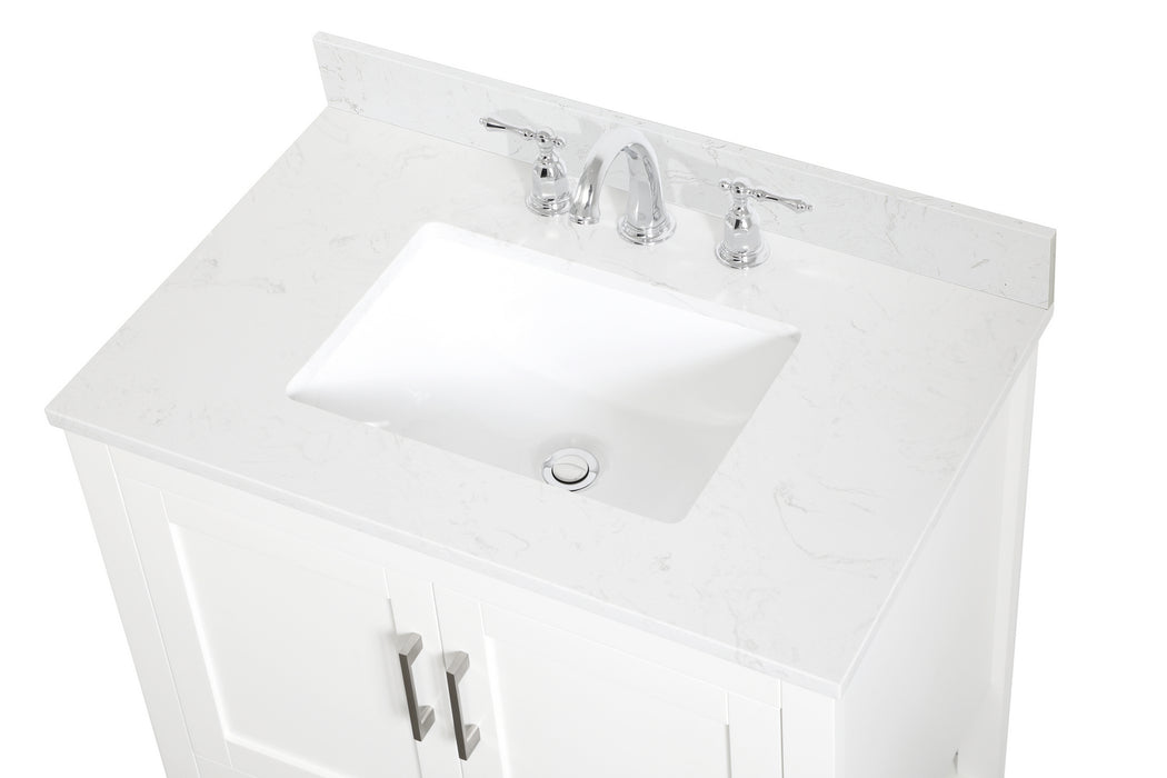 Elegant Lighting VF16030WH-BS Bathroom Vanity Set, White