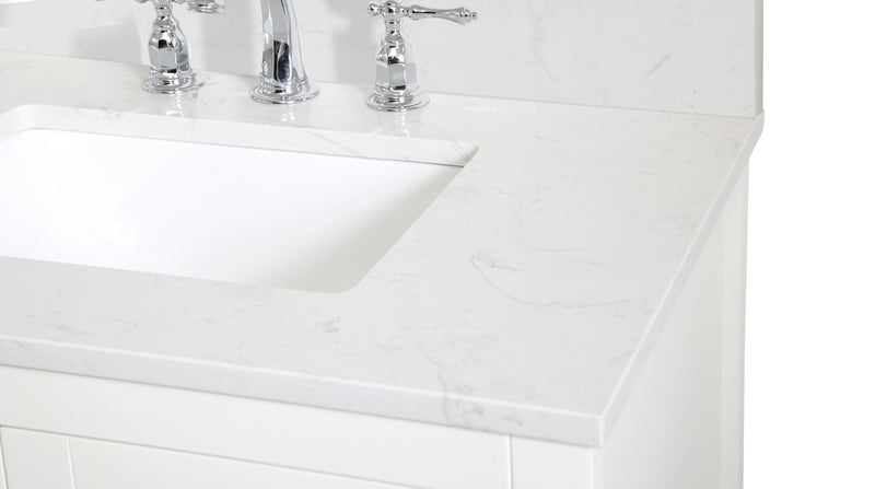 Elegant Lighting VF16030WH-BS Bathroom Vanity Set, White