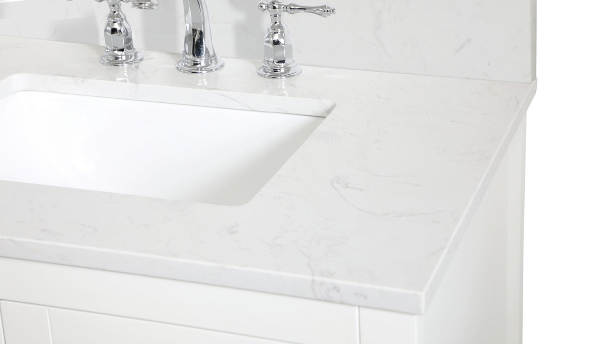 Elegant Lighting VF16030WH-BS Bathroom Vanity Set, White
