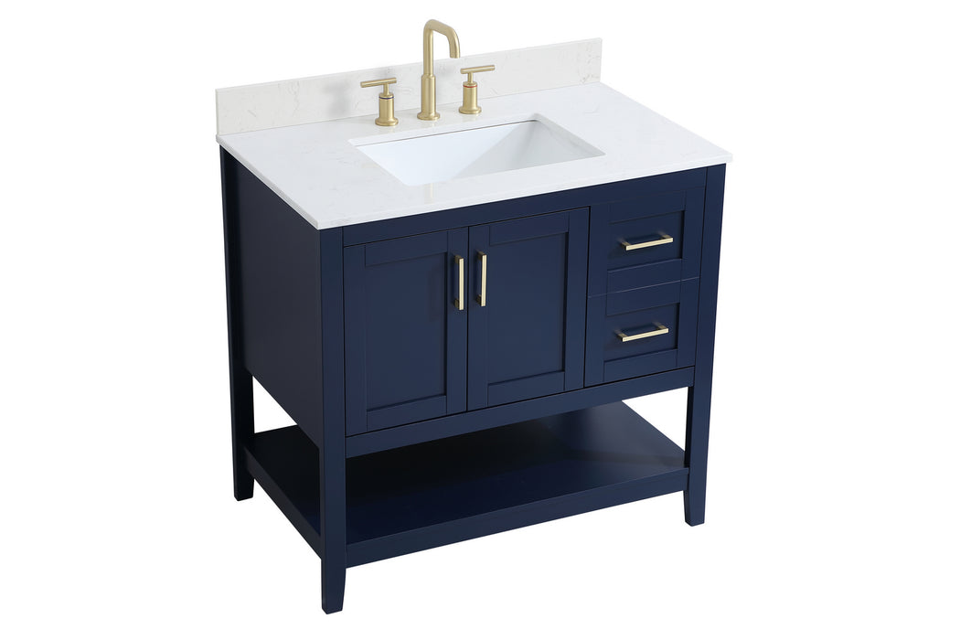 Elegant Lighting VF16036BL-BS Bathroom Vanity Set, Blue