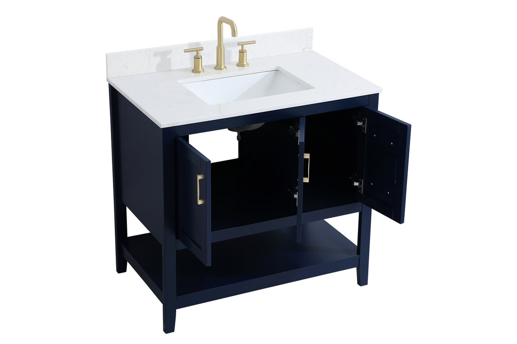 Elegant Lighting VF16036BL-BS Bathroom Vanity Set, Blue