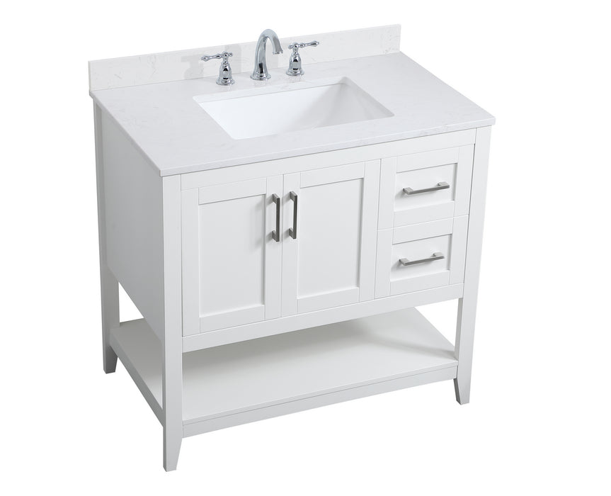 Elegant Lighting VF16036WH-BS Bathroom Vanity Set, White