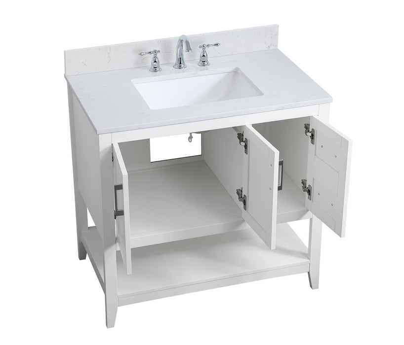 Elegant Lighting VF16036WH-BS Bathroom Vanity Set, White