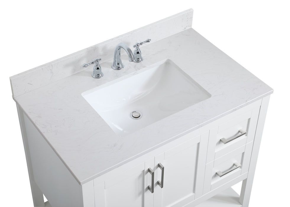 Elegant Lighting VF16036WH-BS Bathroom Vanity Set, White