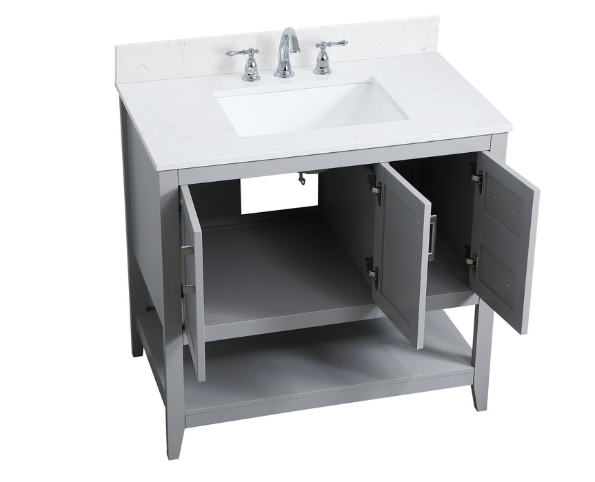 Elegant Lighting VF16036GR-BS Bathroom Vanity Set, Grey