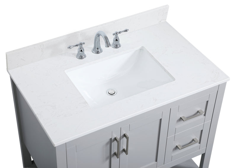 Elegant Lighting VF16036GR-BS Bathroom Vanity Set, Grey