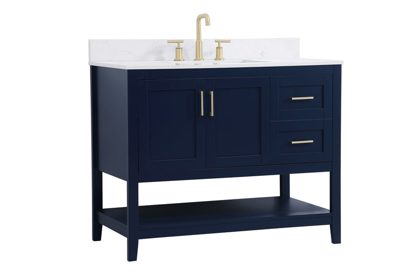 Elegant Lighting VF16042BL-BS Bathroom Vanity Set, Blue