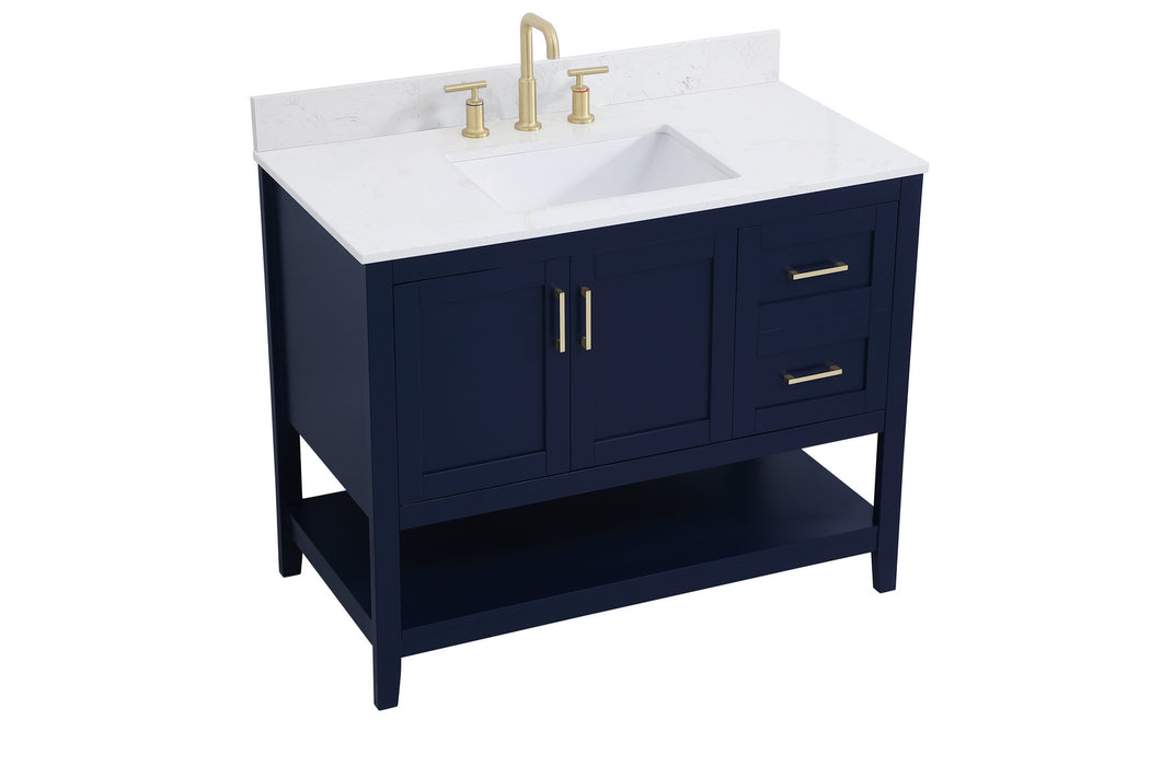 Elegant Lighting VF16042BL-BS Bathroom Vanity Set, Blue