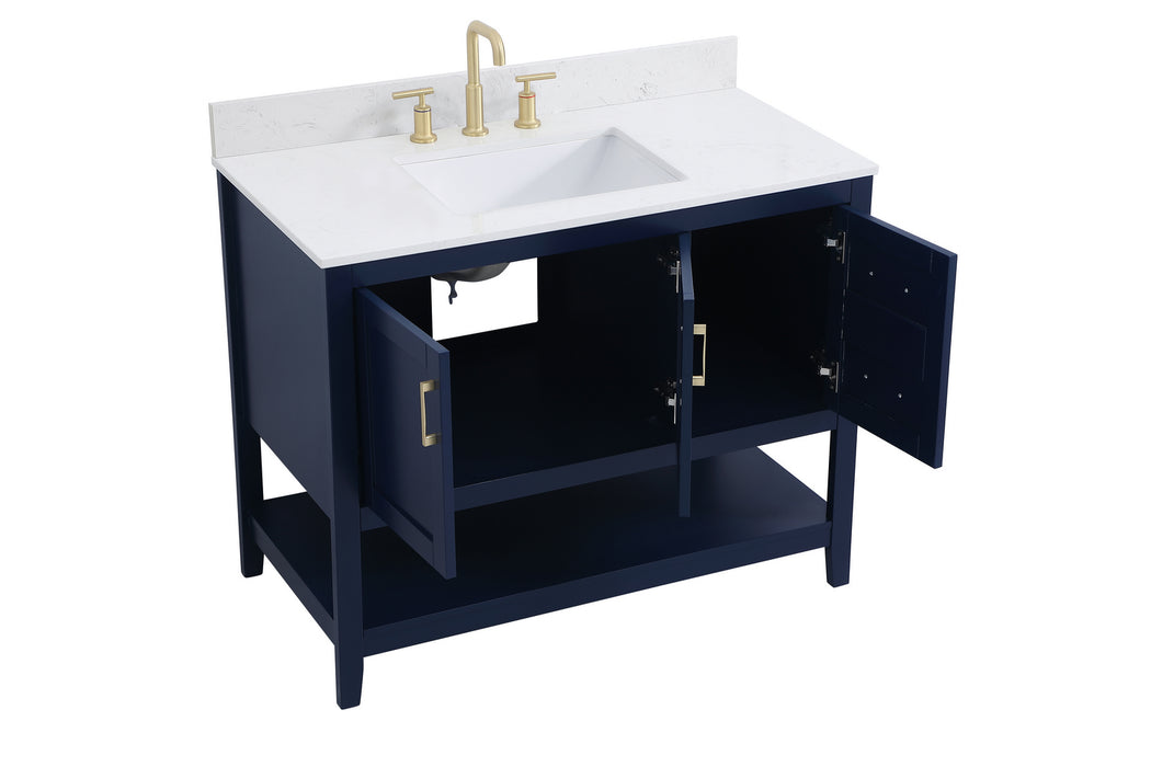 Elegant Lighting VF16042BL-BS Bathroom Vanity Set, Blue