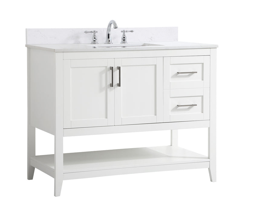 Elegant Lighting VF16042WH-BS Bathroom Vanity Set, White