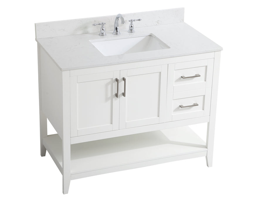 Elegant Lighting VF16042WH-BS Bathroom Vanity Set, White