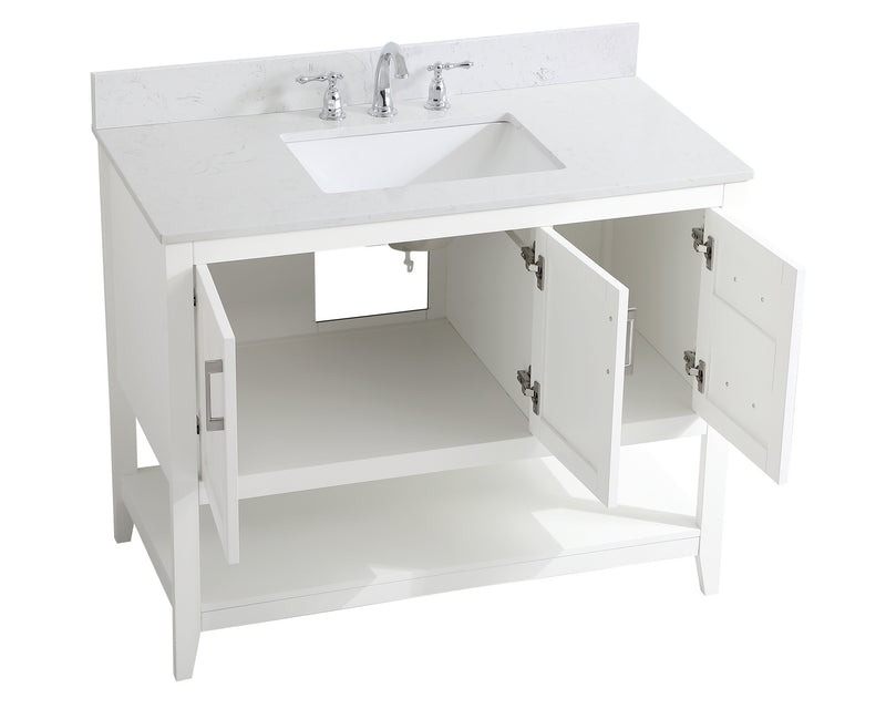 Elegant Lighting VF16042WH-BS Bathroom Vanity Set, White