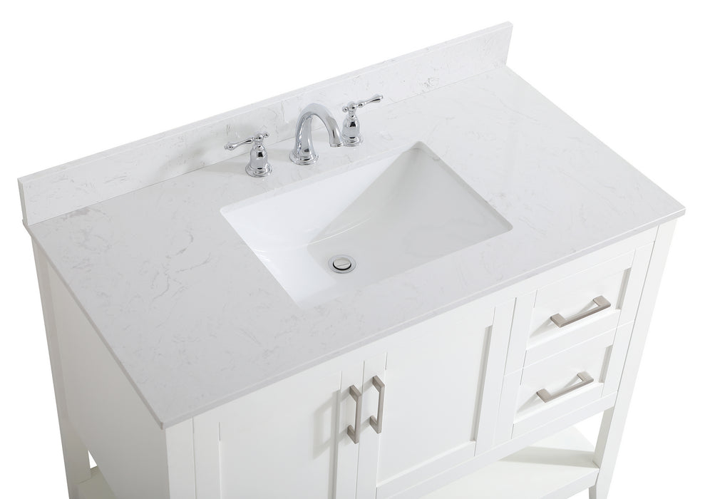 Elegant Lighting VF16042WH-BS Bathroom Vanity Set, White