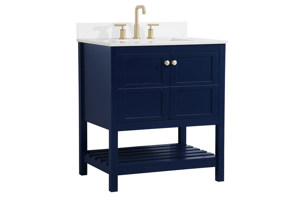 Elegant Lighting VF16430BL-BS Bathroom Vanity Set, Blue