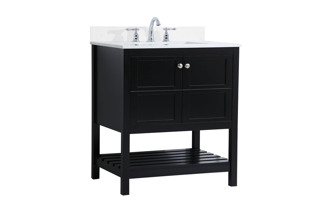 Elegant Lighting VF16430BK-BS Bathroom Vanity Set, Black