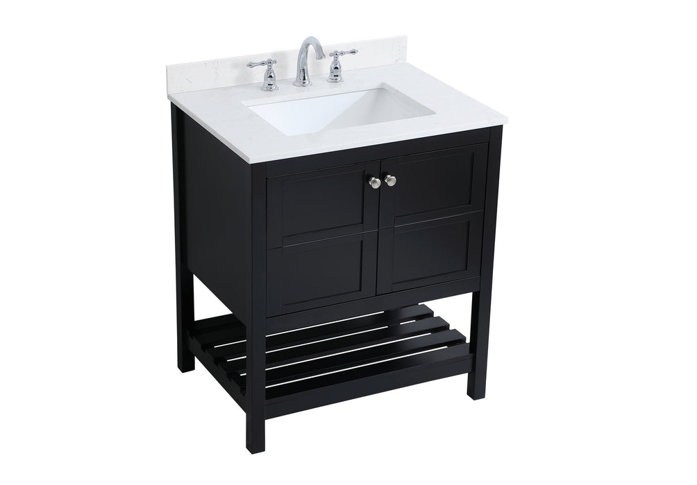 Elegant Lighting VF16430BK-BS Bathroom Vanity Set, Black