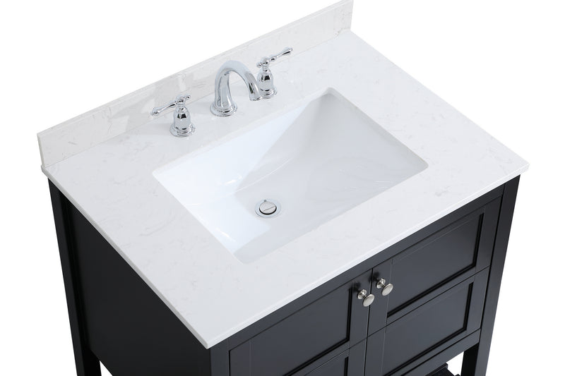 Elegant Lighting VF16430BK-BS Bathroom Vanity Set, Black