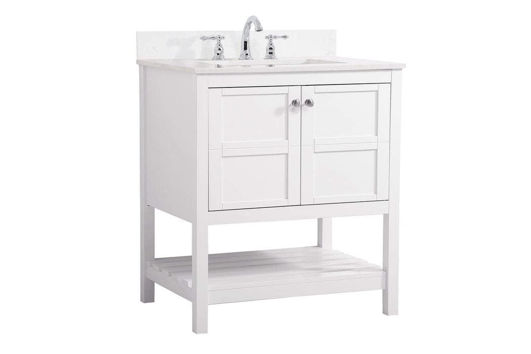 Elegant Lighting VF16430WH-BS Bathroom Vanity Set, White