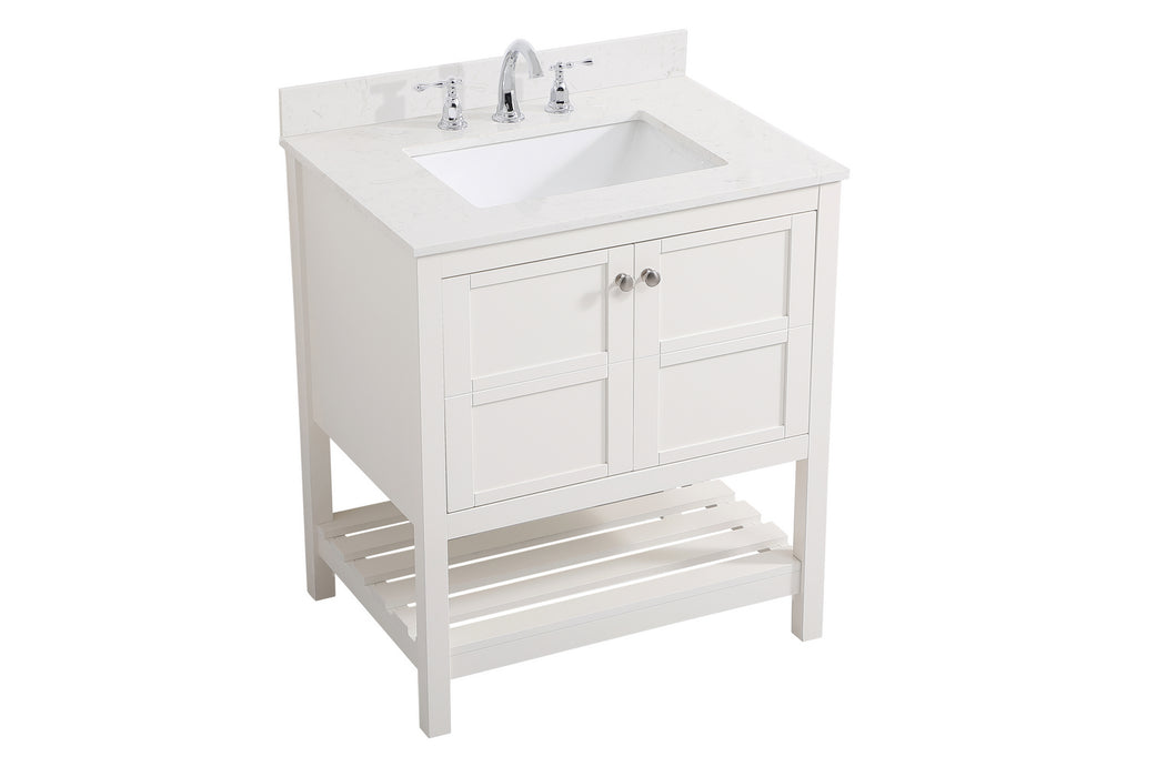 Elegant Lighting VF16430WH-BS Bathroom Vanity Set, White