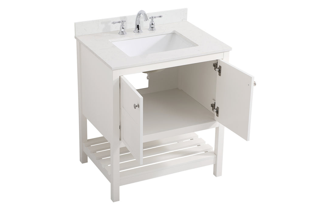 Elegant Lighting VF16430WH-BS Bathroom Vanity Set, White