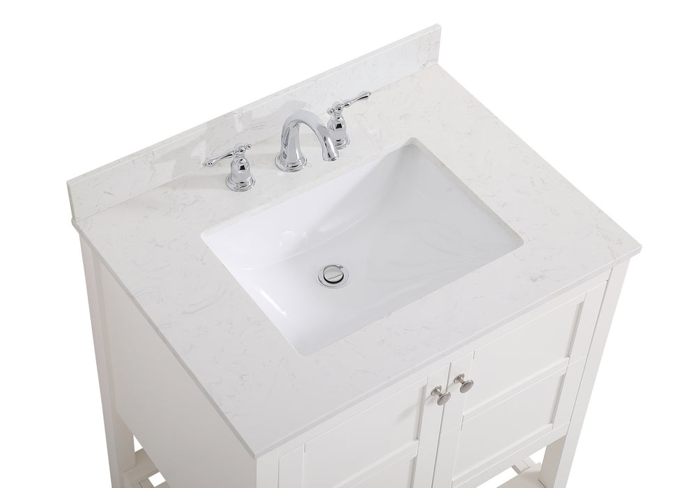 Elegant Lighting VF16430WH-BS Bathroom Vanity Set, White