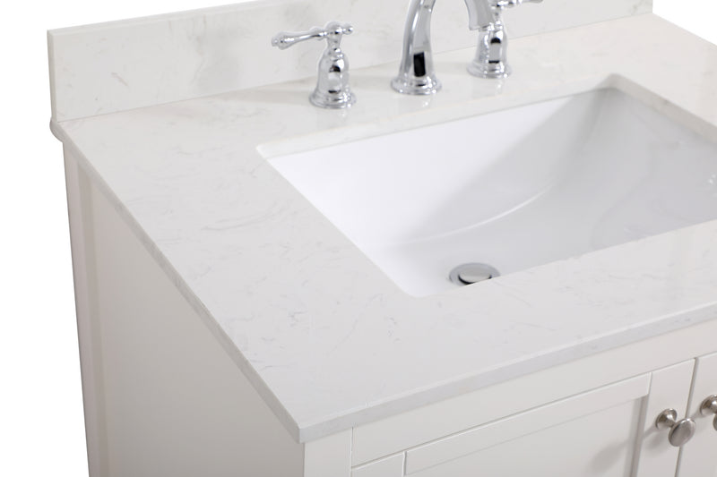 Elegant Lighting VF16430WH-BS Bathroom Vanity Set, White