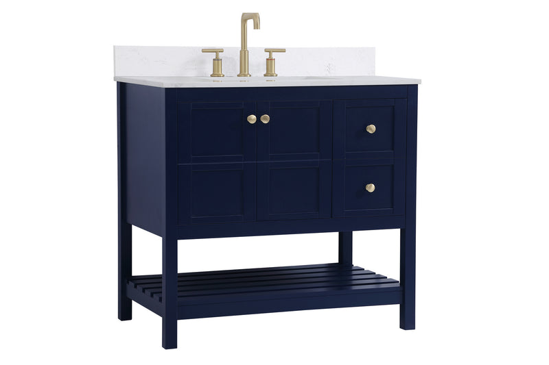 Elegant Lighting VF16436BL-BS Bathroom Vanity Set, Blue