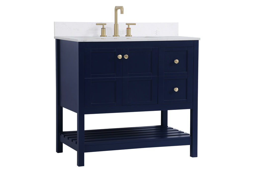 Elegant Lighting VF16436BL-BS Bathroom Vanity Set, Blue