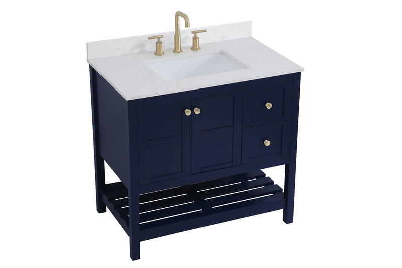 Elegant Lighting VF16436BL-BS Bathroom Vanity Set, Blue