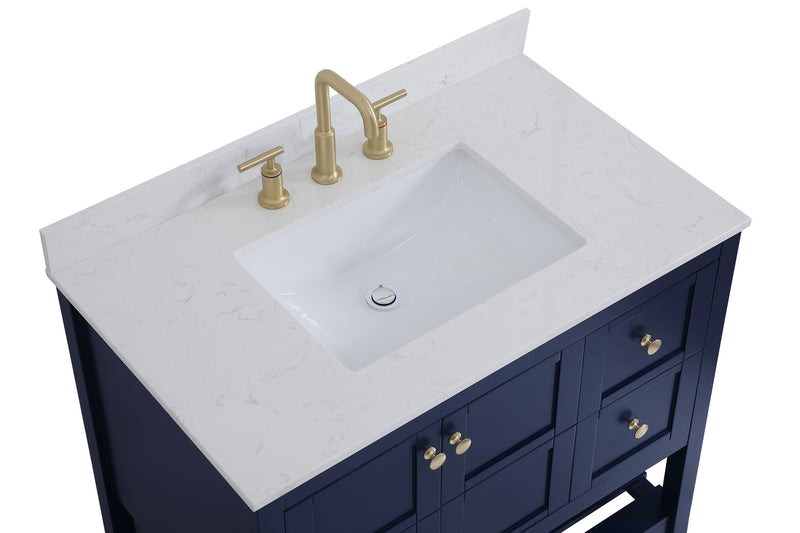 Elegant Lighting VF16436BL-BS Bathroom Vanity Set, Blue