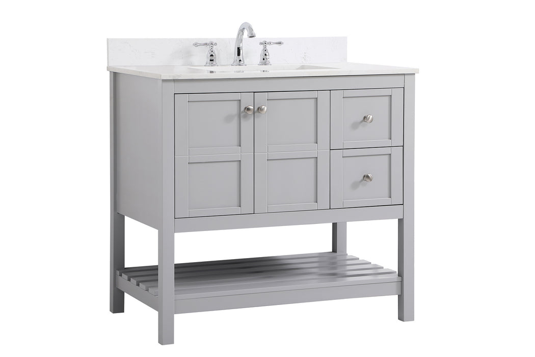 Elegant Lighting VF16436GR-BS Bathroom Vanity Set, Gray