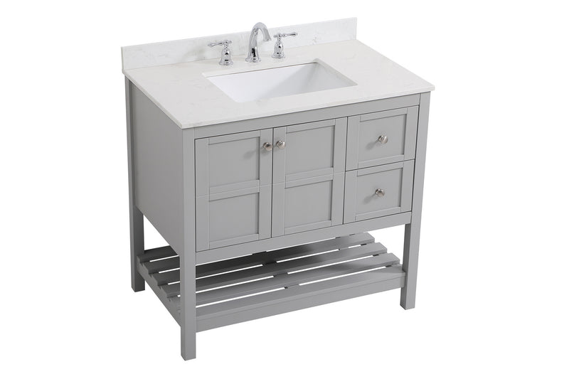 Elegant Lighting VF16436GR-BS Bathroom Vanity Set, Gray