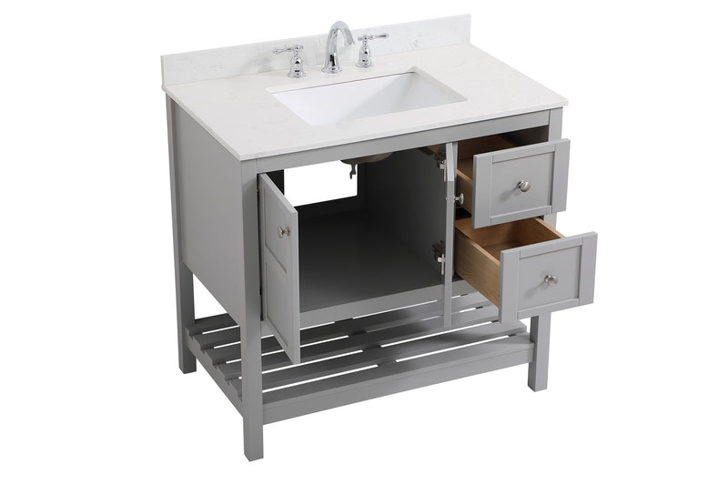Elegant Lighting VF16436GR-BS Bathroom Vanity Set, Gray