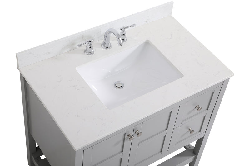 Elegant Lighting VF16436GR-BS Bathroom Vanity Set, Gray