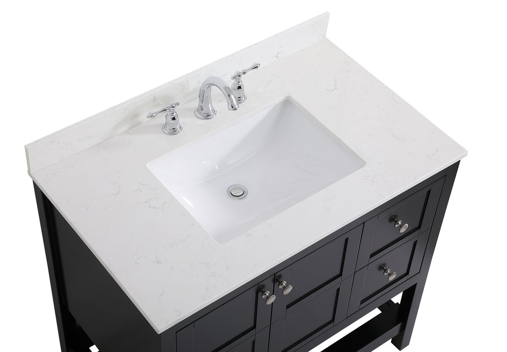 Elegant Lighting VF16436BK-BS Bathroom Vanity Set, Black