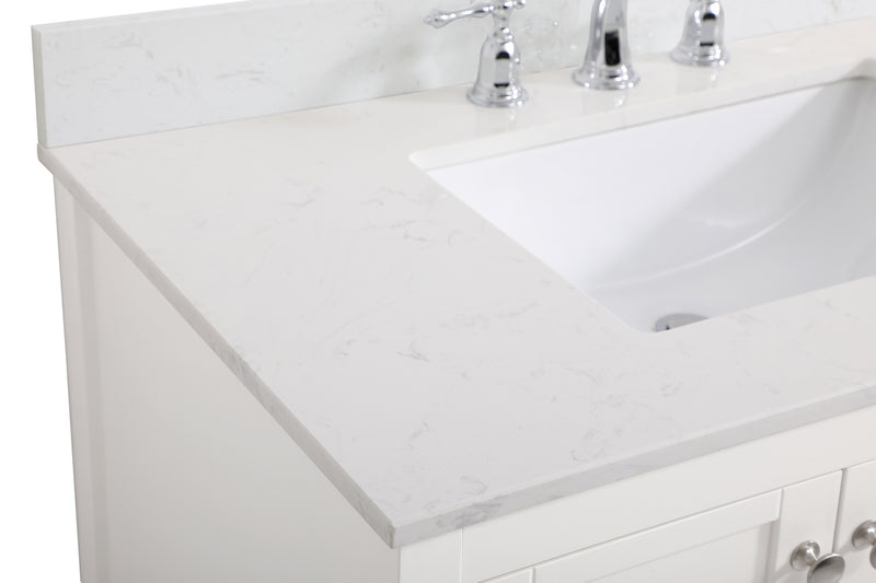 Elegant Lighting VF16436WH-BS Bathroom Vanity Set, White