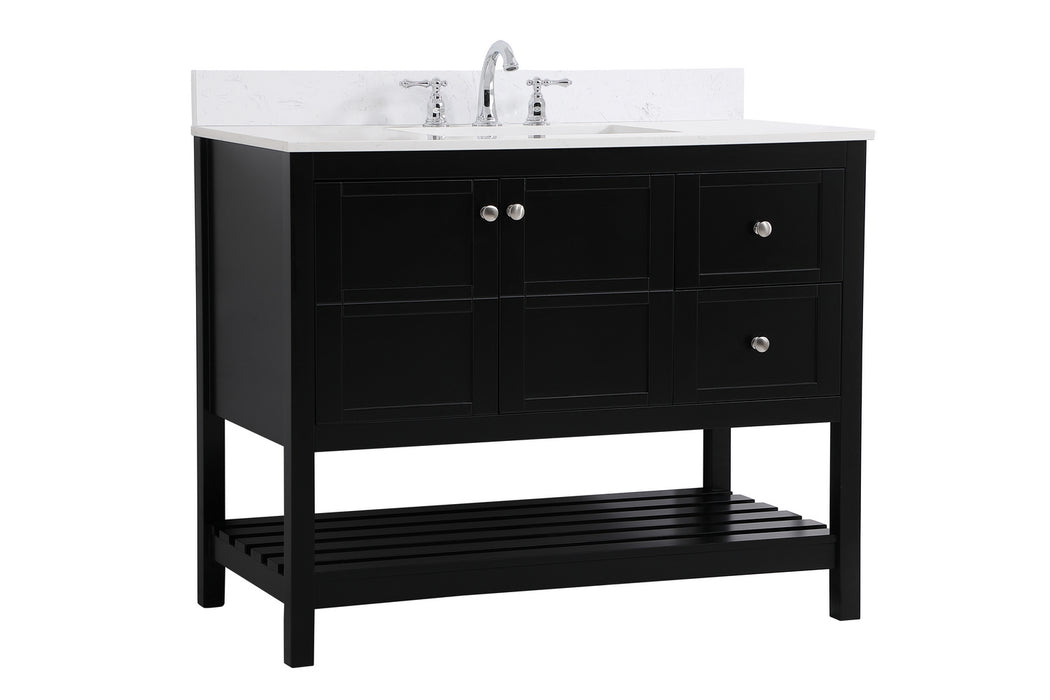 Elegant Lighting VF16442BK-BS Bathroom Vanity Set, Black
