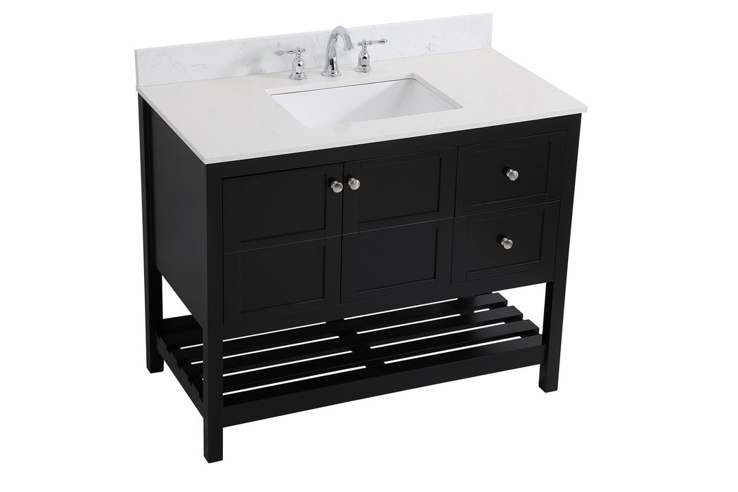 Elegant Lighting VF16442BK-BS Bathroom Vanity Set, Black
