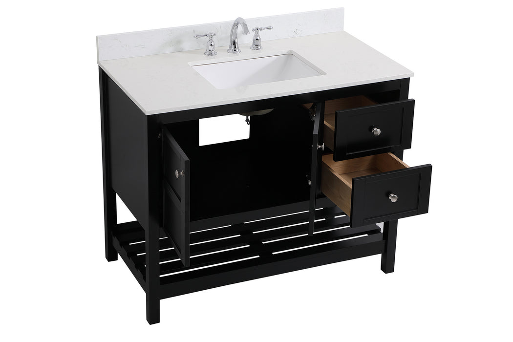 Elegant Lighting VF16442BK-BS Bathroom Vanity Set, Black