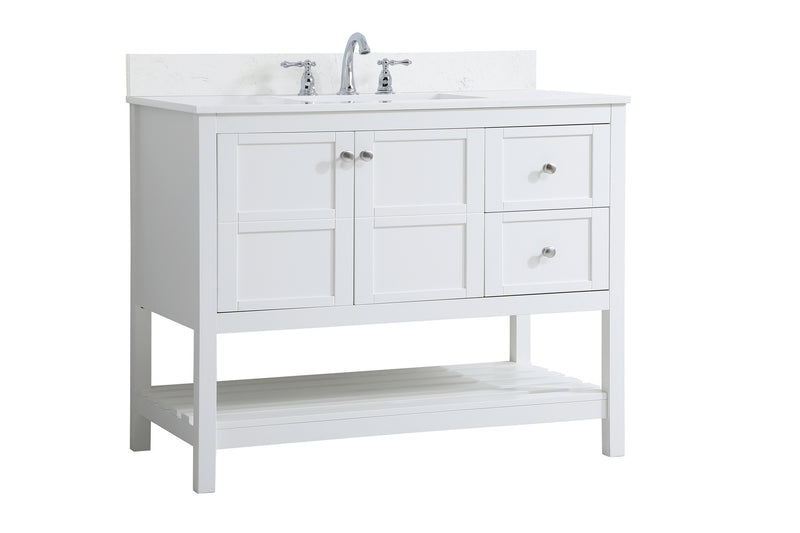 Elegant Lighting VF16442WH-BS Bathroom Vanity Set, White