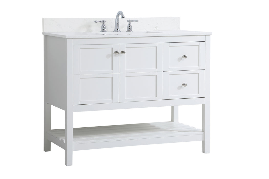 Elegant Lighting VF16442WH-BS Bathroom Vanity Set, White