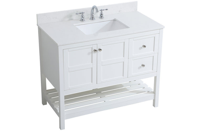 Elegant Lighting VF16442WH-BS Bathroom Vanity Set, White