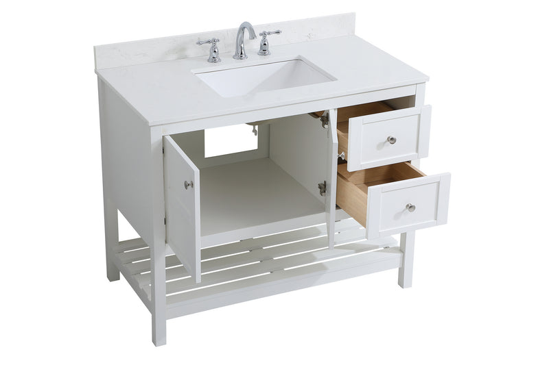 Elegant Lighting VF16442WH-BS Bathroom Vanity Set, White