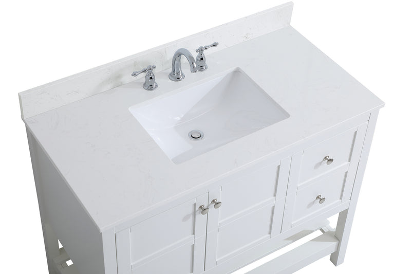 Elegant Lighting VF16442WH-BS Bathroom Vanity Set, White
