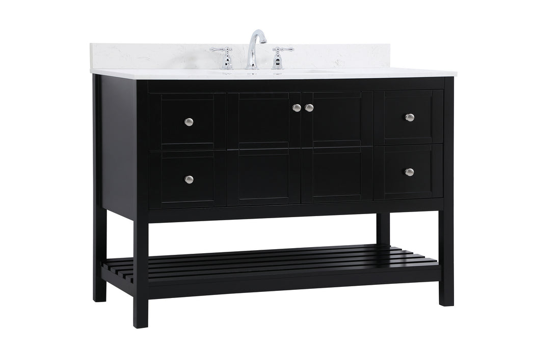 Elegant Lighting VF16448BK-BS Bathroom Vanity Set, Black
