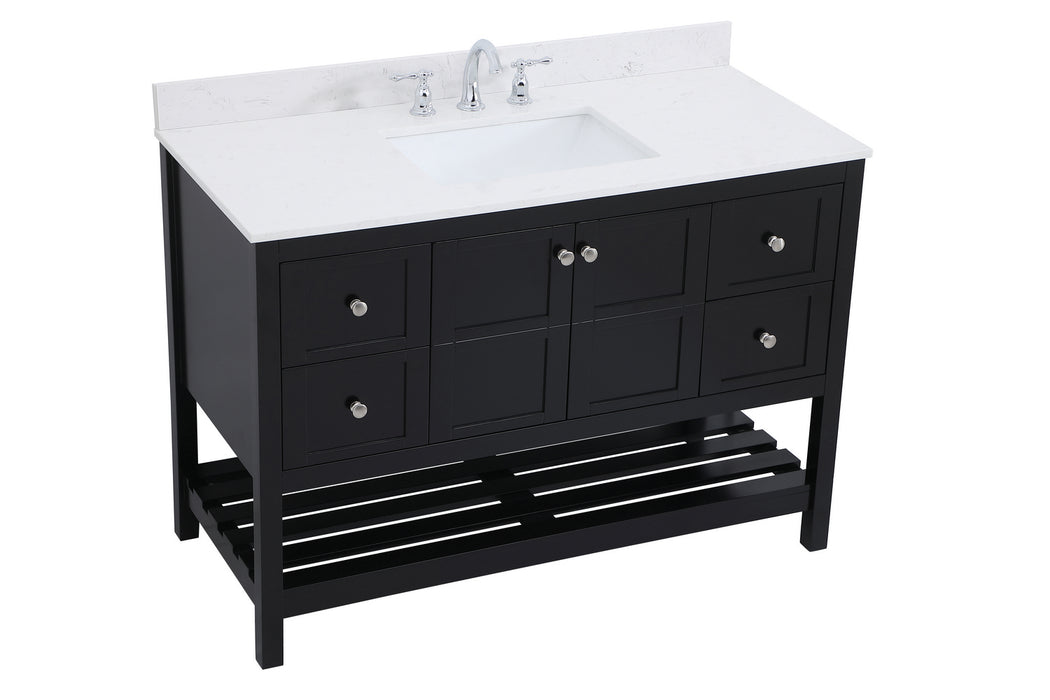 Elegant Lighting VF16448BK-BS Bathroom Vanity Set, Black