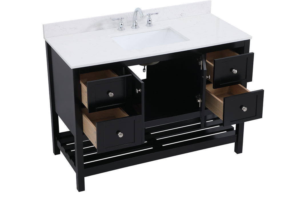 Elegant Lighting VF16448BK-BS Bathroom Vanity Set, Black